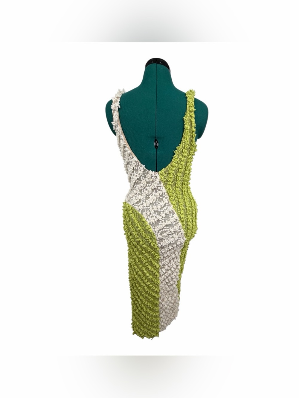 Selva Negra Zuma Limoncello Lace Textured Mesh Midi Dress Size M - Picture 5 of 9